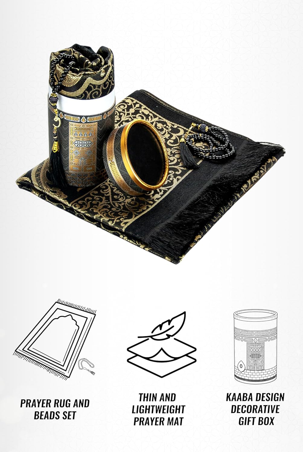 The Sacred Space Set (prayer rug, beads & gift box)